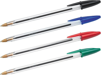 BIC Cristal Original Ballpoint Pens Medium Point (1.0 mm) â€“ Assorted Colours, Pouch of 20+7