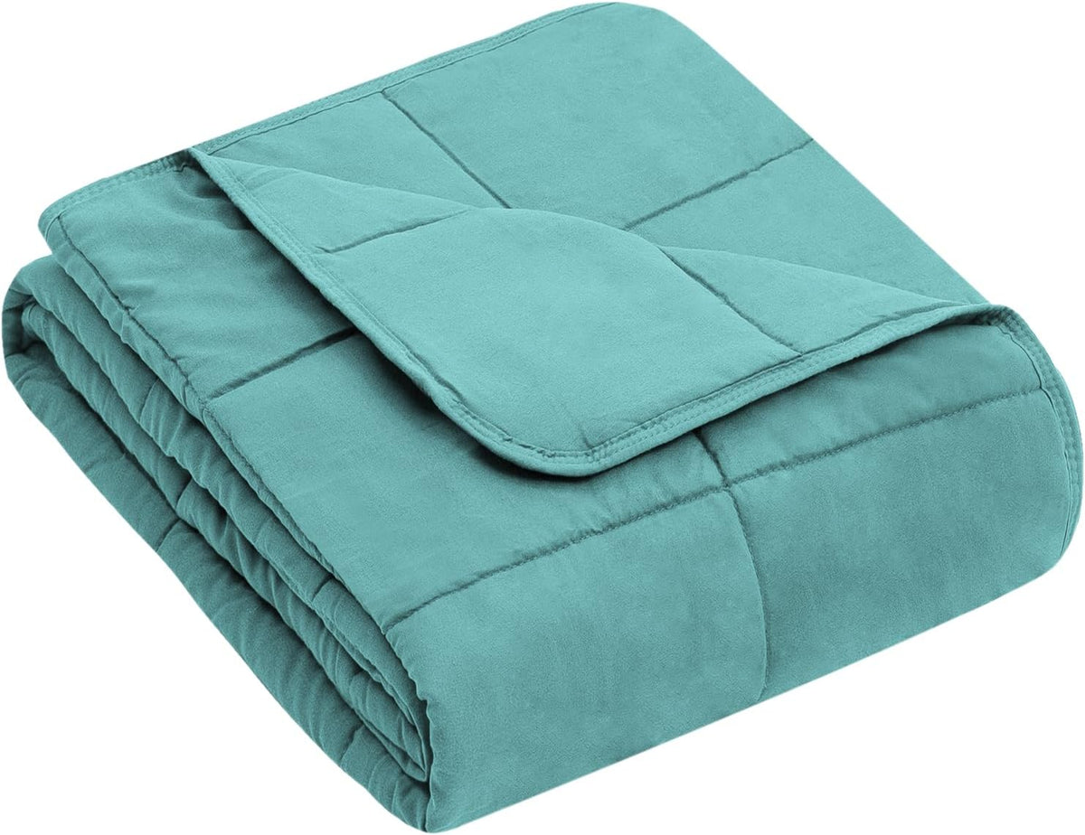 yescool Weighted Blanket (5 lbs, 36" x 48", Teal) Cooling Heavy Blanket for Sleeping Perfect for 40-60 lbs, Breathable Blanket with Premium Glass Bead, Machine Washable