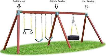 Eastern Jungle Gym Easy 1-2-3 A-Frame Swing Set Bracket Heavy Duty for EZ, Simple Install - DIY Swing Set Parts Green