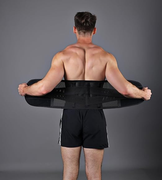 Back Brace for Lower Back Pain Men Women, Back Support Brace & Elastic Supports Belly Band Stomach Wrap Waist Belt Waist Trainer, Waist Brace Waist Trainer for Men Sciatica Pain Relief (Black, Large)