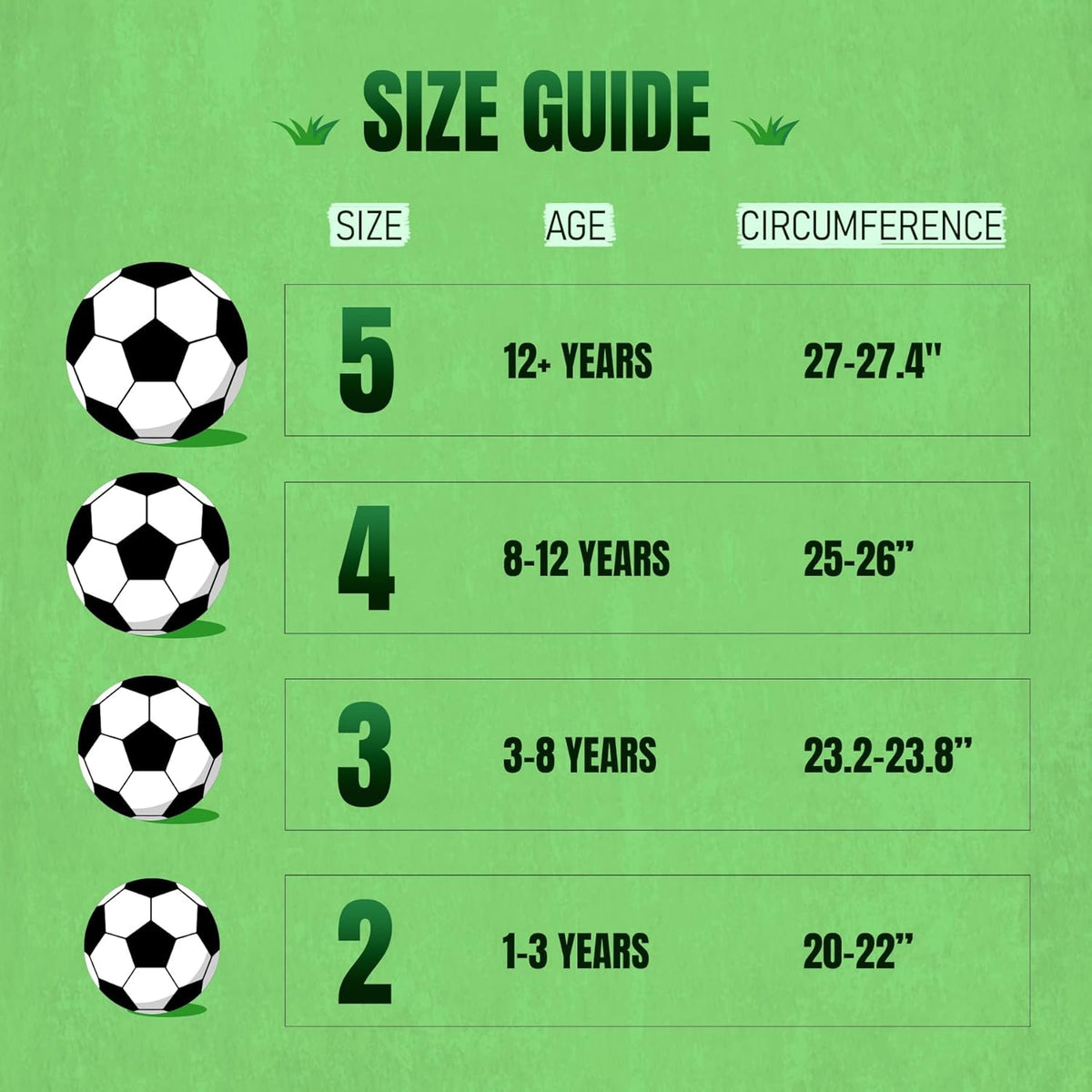 Soccer Ball Size 2 Size 3 Size 4 Size 5 with Pump - Single, 2 or 3 Pack - Official Size & Weight - Classic Indoor Outdoor Soccer Long-Lasting - Ideal Gift for Toddler Kids Boys Girls Youth Adult
