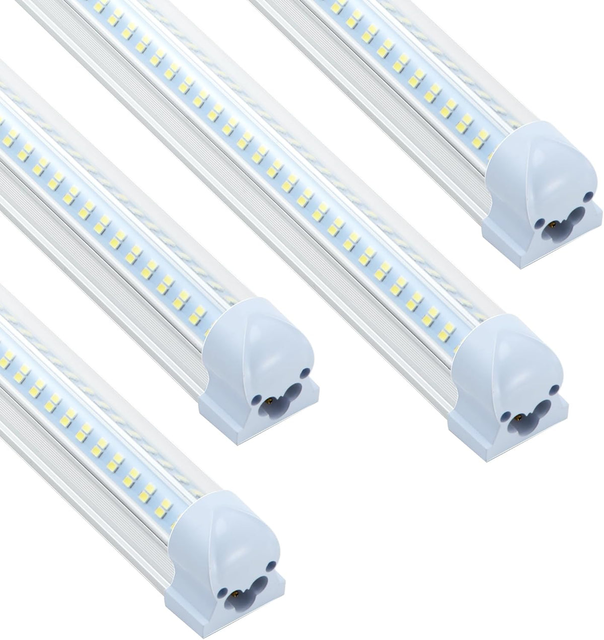 4 Pack 2FT T8 LED Shop Lights, 30W Integrated Tube Light, 4800LM 6000-6500K Daylight, Linkable Lighting, Plug & Play Energy-Saving Commercial Bay Lighting for Garage Warehouse Basement (V4)
