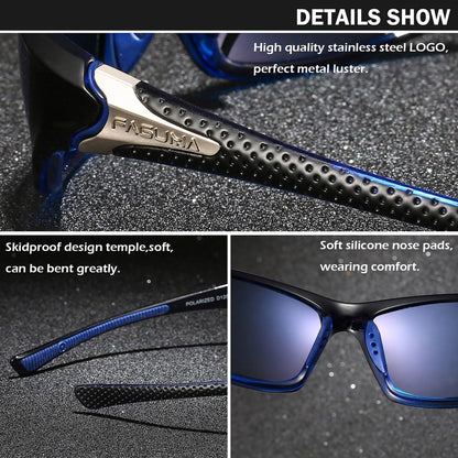 FAGUMA Sports Polarized Sunglasses For Men Cycling Driving Fishing UV400 Protection