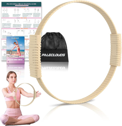 Pilates Ring, 13.5"/12" Silicone Magic Circle with Training Poster & Portable Bag, Pilates Ring Circle for Inner Thigh Workout, Yoga, Lose Weight & Physical Therapy for Women
