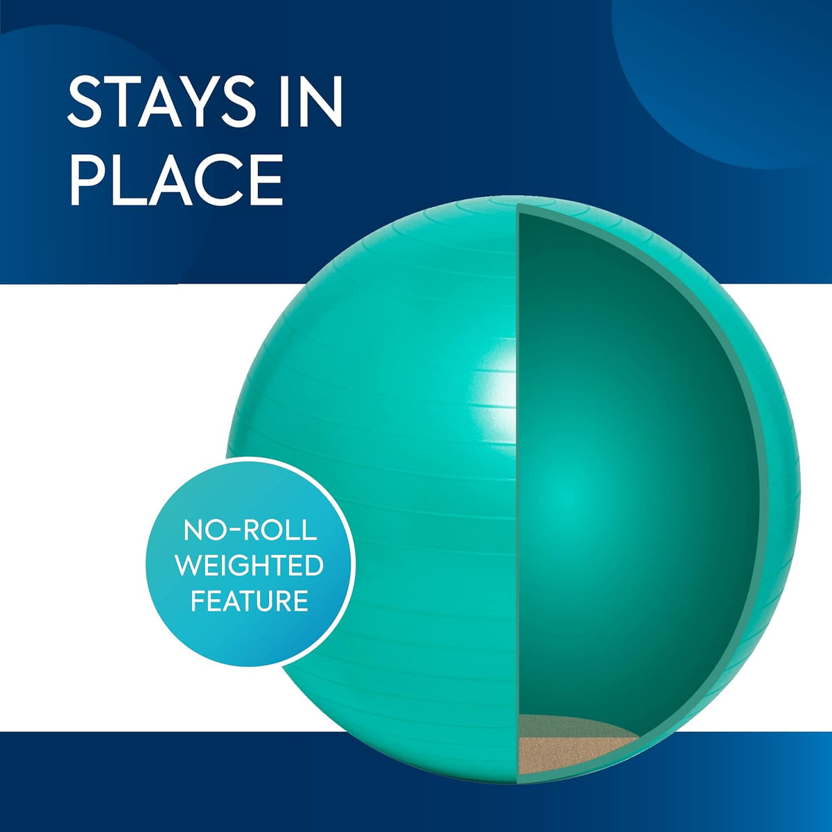 Bouncyband Balance Ball – Create Flexible Seating to Improve Focus at School, Office, or Home with This No-Roll Weighted Ball