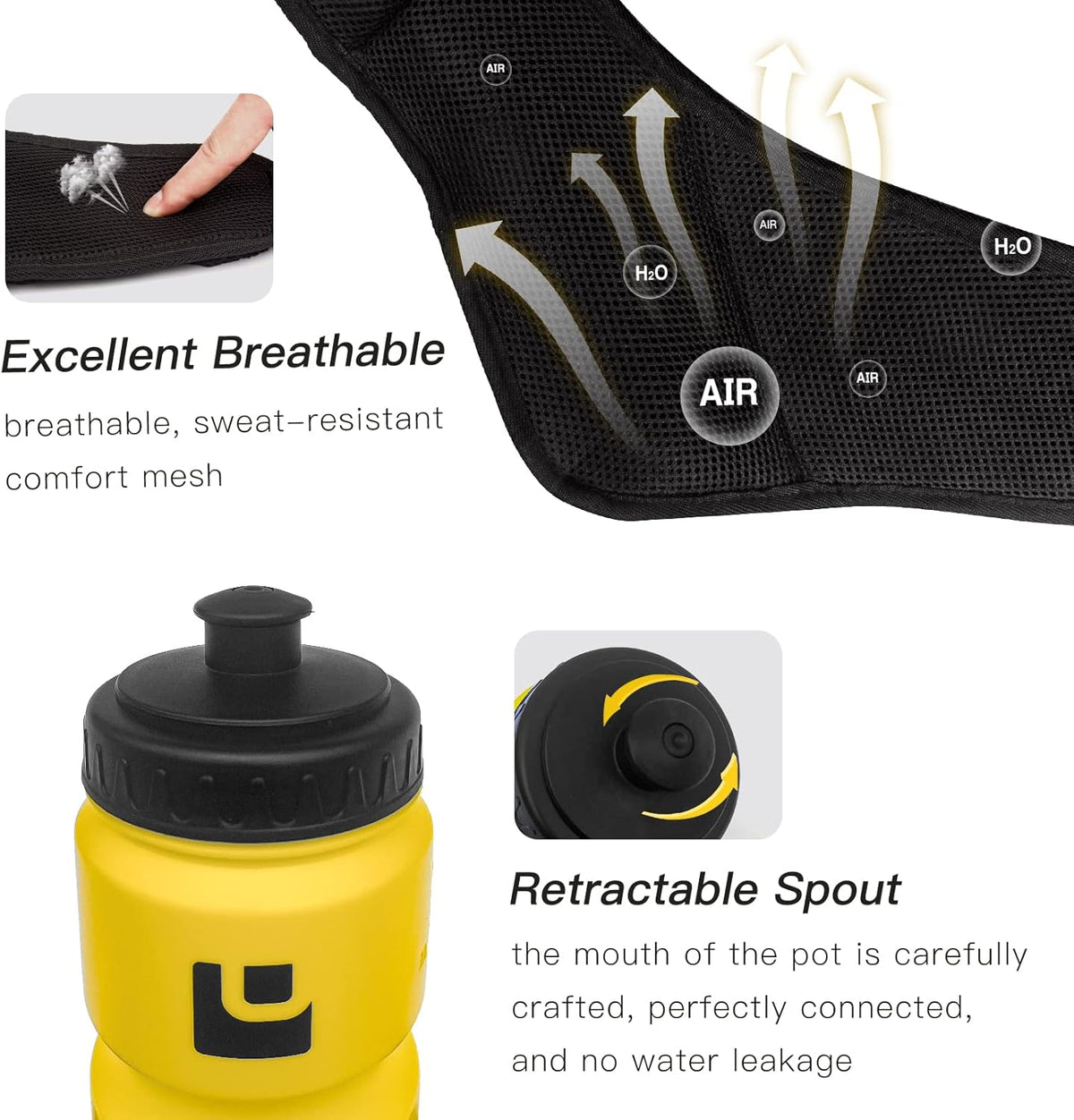 PYFK Running Belt Hydration Waist Pack with Water Bottle Holder for Men Women Waist Pouch Fanny Bag Reflective
