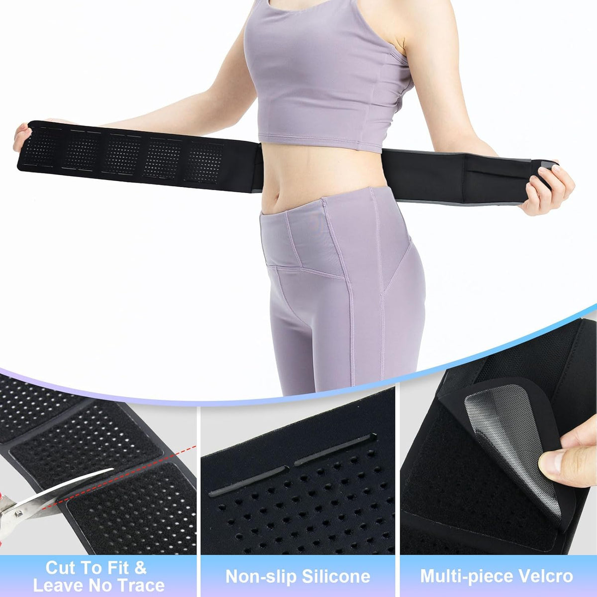 Diabetic Pump Belt Holder, Diabetes Insulin Pump Belt with Cuttable Size, Diabete Waist Running Belt for Men & Women (L:32"-48")
