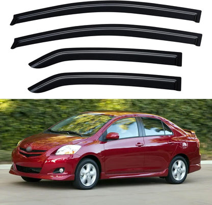 Window Visors Rain Guards for 2007-2013 Toyota Yaris Sedan, Out-Channel Window Vent Wind Deflectors Visors Shades for 07-13 Toyota Yaris