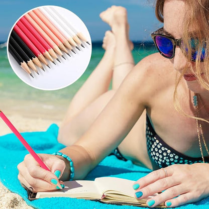 TecUnite 120 Pcs #2 HB Pencils with Eraser,Pink Black Series
