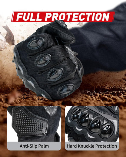 Motorcycle Gloves,Touchscreen Motorbike Gloves with Hard Knuckle Tactical Gloves Riding Gloves Anti-Slip Airsoft Gloves