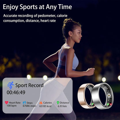 Smart Ring for Women Men, Sleep Tracker Ring, Waterproof Fitness Tracker Health Rings with Heart Rate Monitoring, Blood Oxygen, Stress Distance Calories Steps Tracking, No Subscription Fee(Silver, #7)