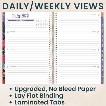 bloom daily planners 2026-2027 Planner - Academic Year (July 2026 - July 2027) Monthly & Weekly Soft Cover Planner for Women - 13 Month Calendar Agenda Book with Stickers - 5.5" x 8.25" - Floral Fiesta