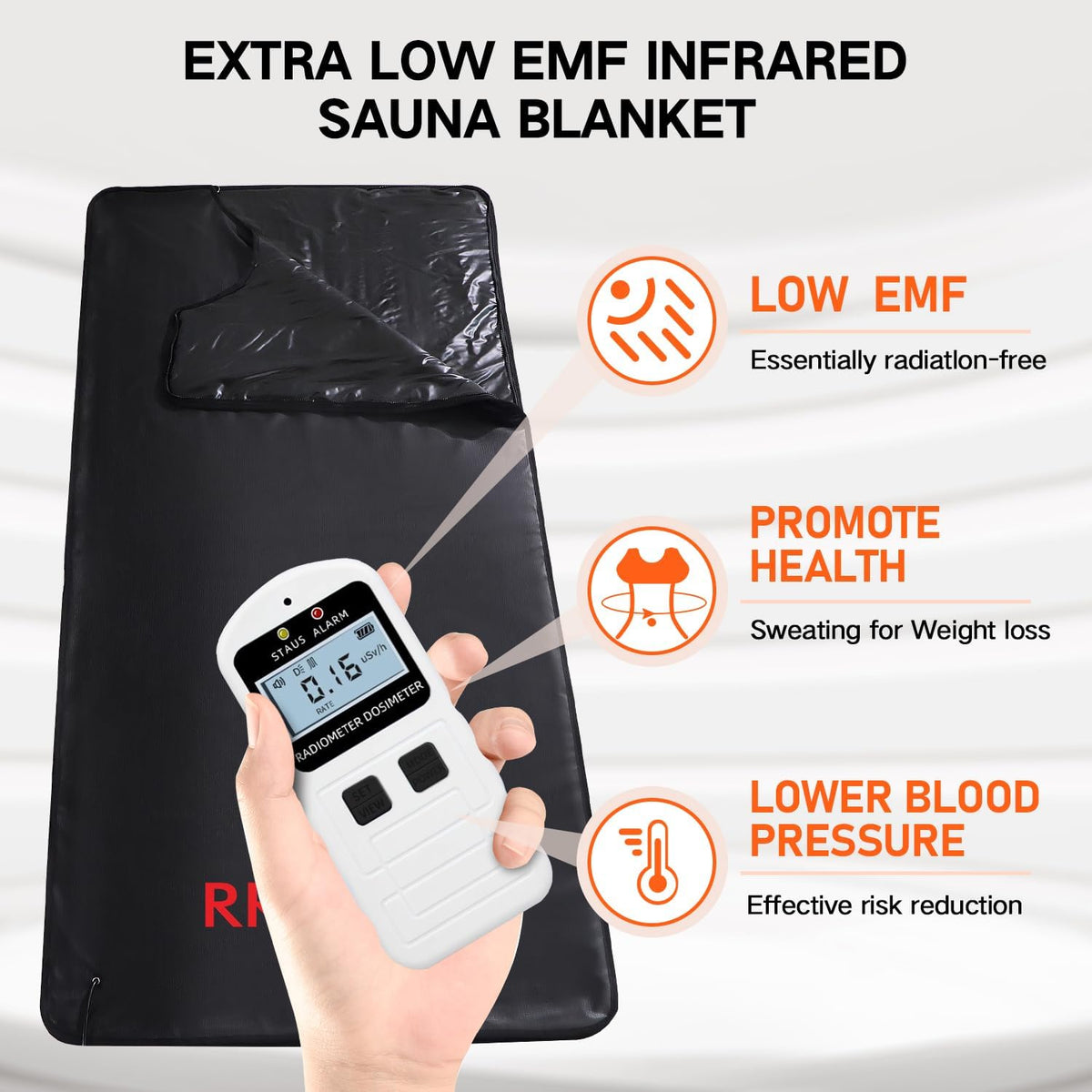 Low EMF Portable Infrared Sauna Blanket for Detox and Home Relaxation, Adjustable 1-60 Min Timer, 95-167℉ Temp Range, 6 ft x 2.95 ft, Durable PU Leather Cover