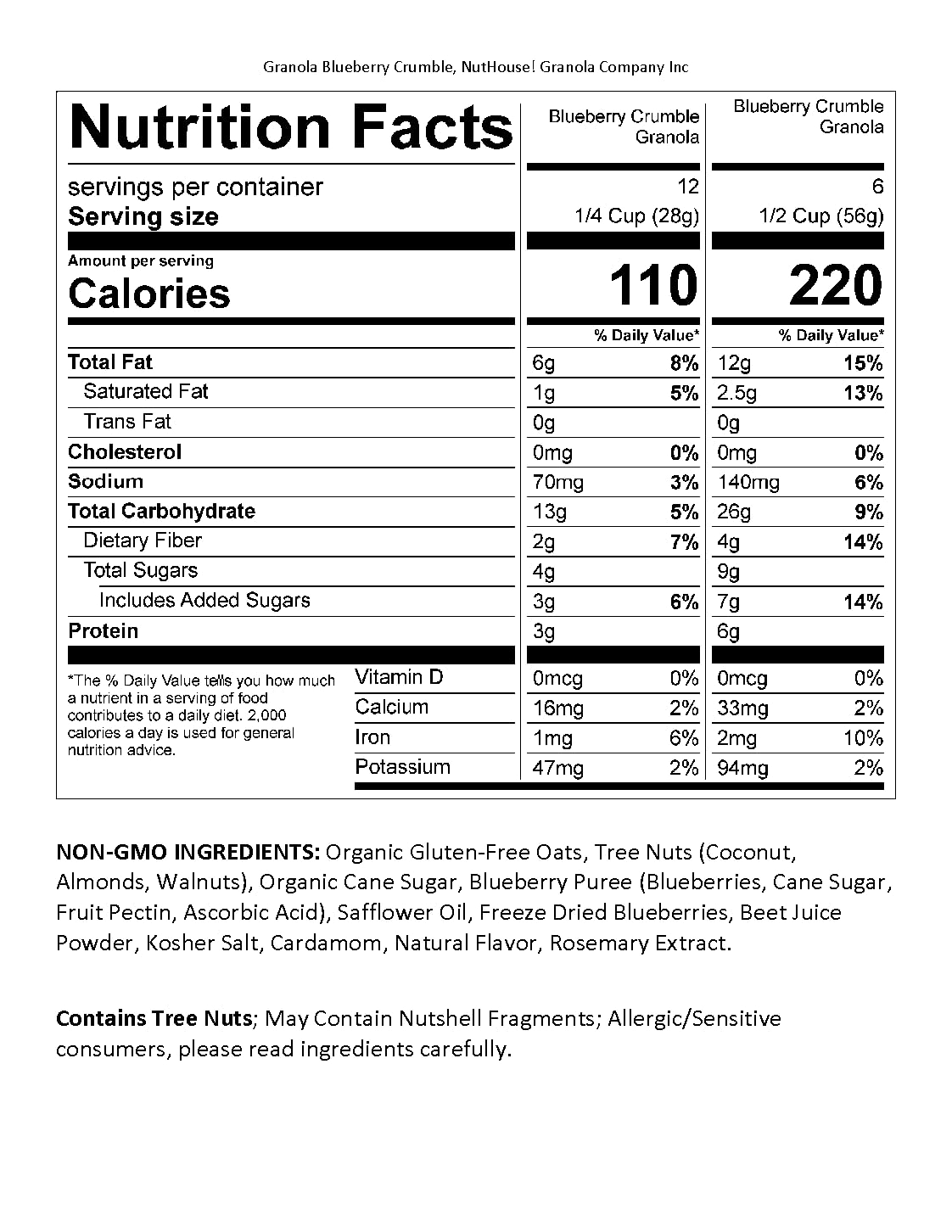 NutHouse! Granola Company - Premium Blueberry Crumble Granola | Certified Gluten-Free, Non-GMO, Kosher | Vegan, Soy-Free | 11.5 oz. Bag (3-Pack)