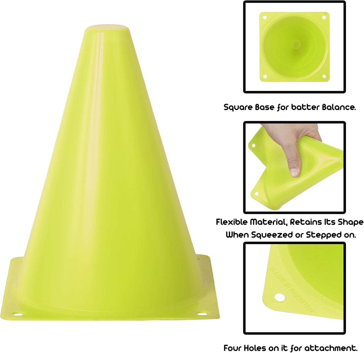 Cones for Sports Training, 7 Inches Tall & Visible, Durable and Easy to Handle Sports Cones, Ideal for All Kinds of Training Cones Activities and Field Practice Sport