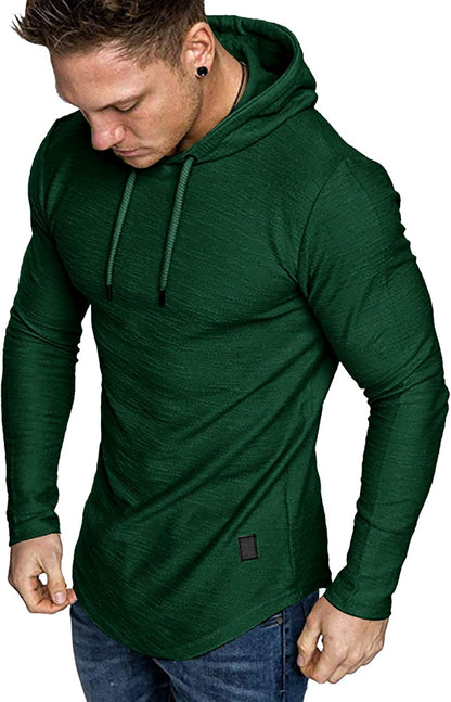 Lexiart Mens Fashion Athletic Hoodies Sport Sweatshirt Solid Color Fleece Pullover