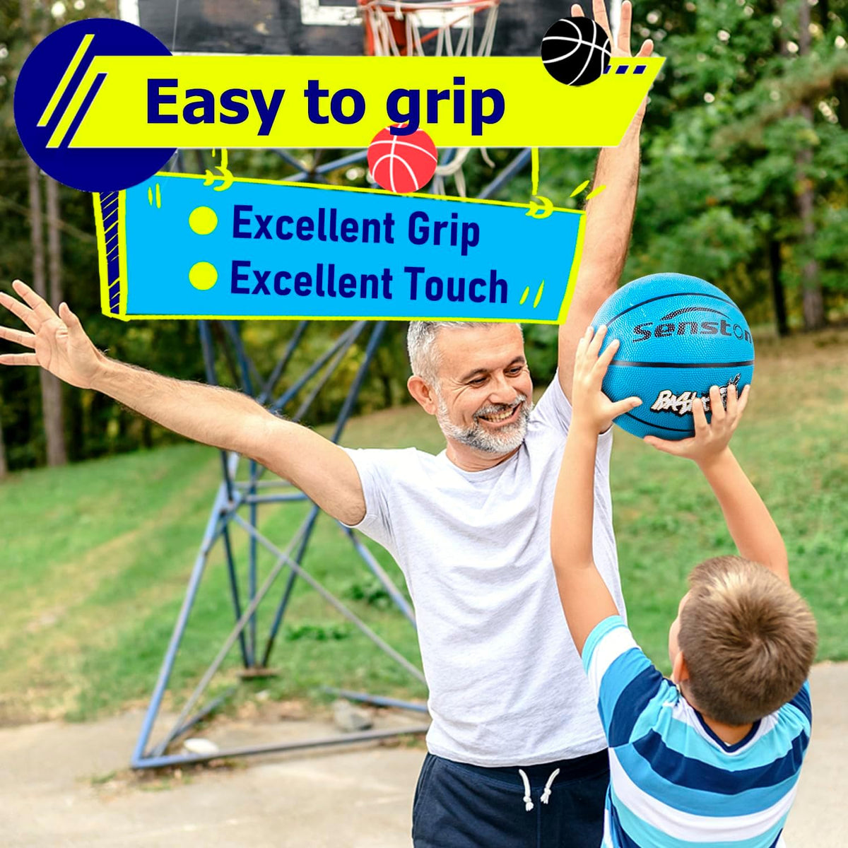 Senston Kids Basketball Balls Size 3/5/7 Basketballs Indoor Outdoor 27.5/29.5 inch Basketball Gifts for Kids/Girls/Boys
