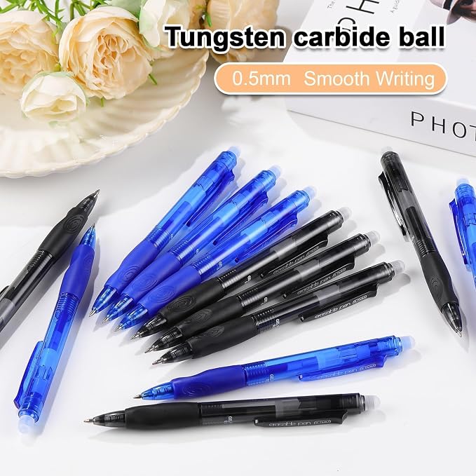 USUAL 54 Pack Retractable Erasable Gel Pens Clicker, Black Blue Red Ink for Planners,Fine Point(0.5mm),Make Mistakes Disappear, Premium Comfort Grip, Smooth Writing Pen Office Back-to-School Supplies