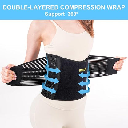 Back Support Belt for Women and Men, Lower Back Brace, Back Stretcher for Lower Back Pain Relief, Scoliosis, Sciatica,Herniated Disc,Protect,Training Belt for Workout 04 Black-XXL