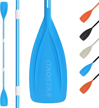 Paddle Board Paddle Detachable, Stand Up Paddle for Adults with Double Locks, Kayak Paddle Adjustable with Glass Fiber Blade, Floating Paddle Board Oar with Lightweight