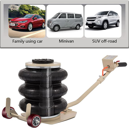 CXRCY 3 Ton Air Jack for Cars & Trucks - 6600LBS Capacity Pneumatic Airbag Jack with Long-Handle, Fast Lifting up to 16 Inch for Cars,Trucks (White Triple Bag Air Jack)