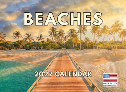 Beach Calendar 2027 Beaches Monthly Tropical Island Wall Ocean Calender 12 Month