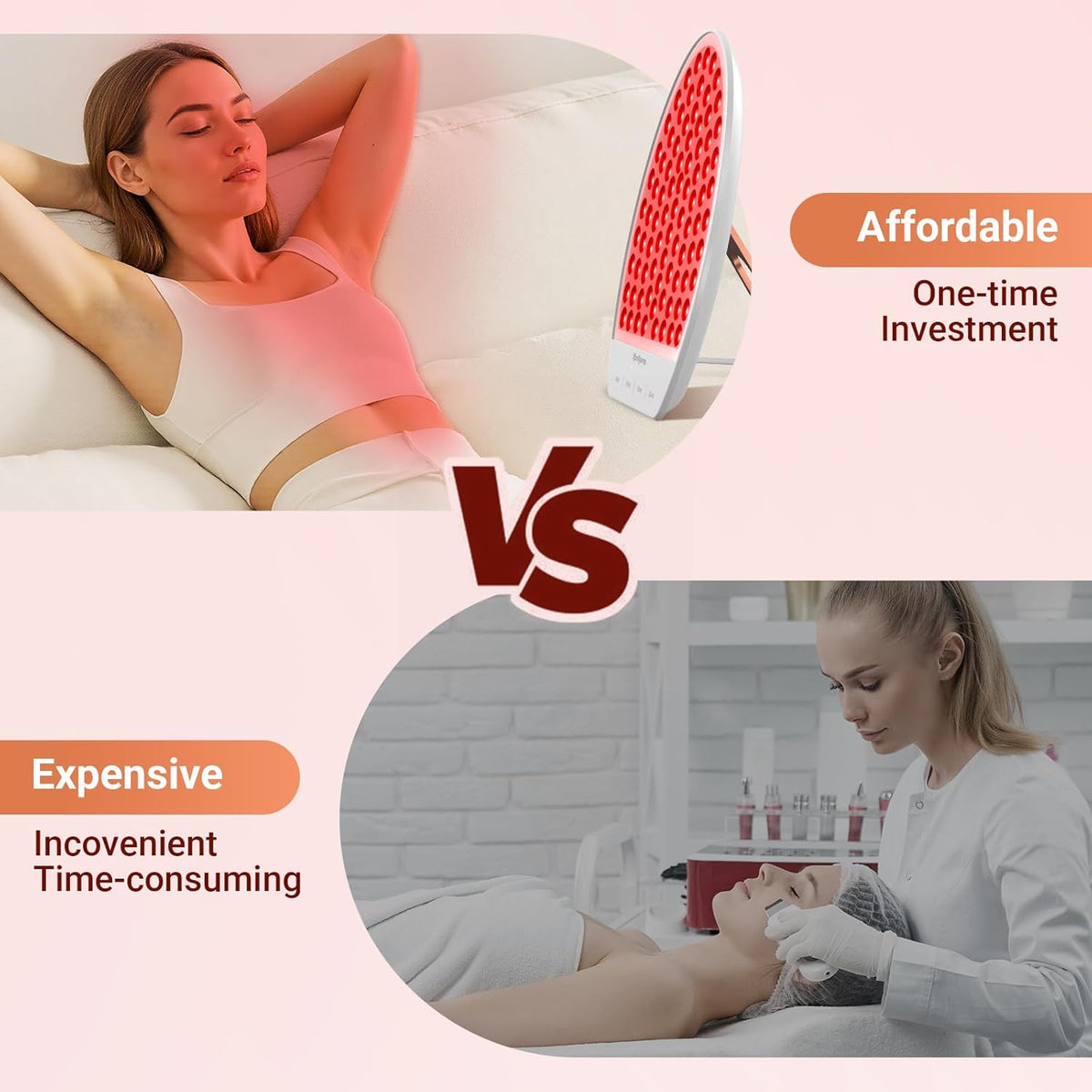 Red Light Therapy for Face and Neck, Near Infrared Light Panel with Adjustable Stand for Body, Red Light Therapy Lamp with 84 LEDs with Timer, 660nm & 850nm