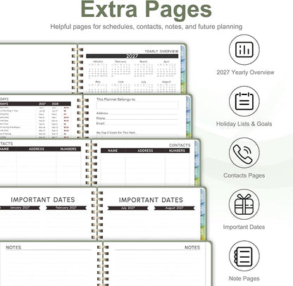 2027 Planner, Weekly and Monthly Calendar Planner Book, JAN 2027 - DEC 2027