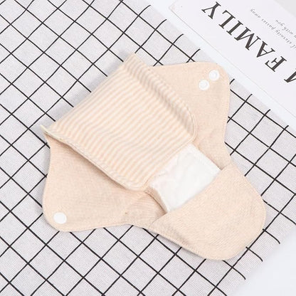 2pcs Reusable Washable Menstrual Pads Organic Cotton Panty Liners Strong Absorbent Breathable Sanitary Towels for Women Period and Postpartum Use Foldable Travel-Friendly