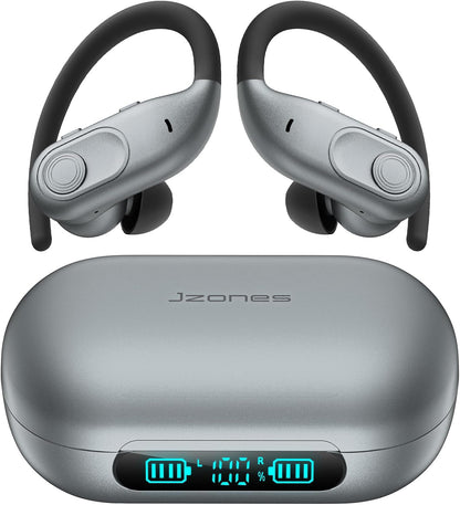 Wireless Earbuds Bluetooth Headphones 130Hrs Playtime with 2500mAh Wireless Charging Case LED Diaplay Hi-Fi Waterproof Over Ear Earphones for Sports Running Workout Gaming