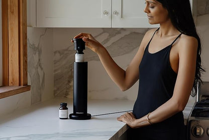 AromaTech New AroMini BT Plus Scent Diffuser w/Bluetooth – Cold-Air Diffusion Scent Machine for Home, Office, Hotel, Spa – Nebulizing Diffusion System for Essential Oil Blends (Silver)