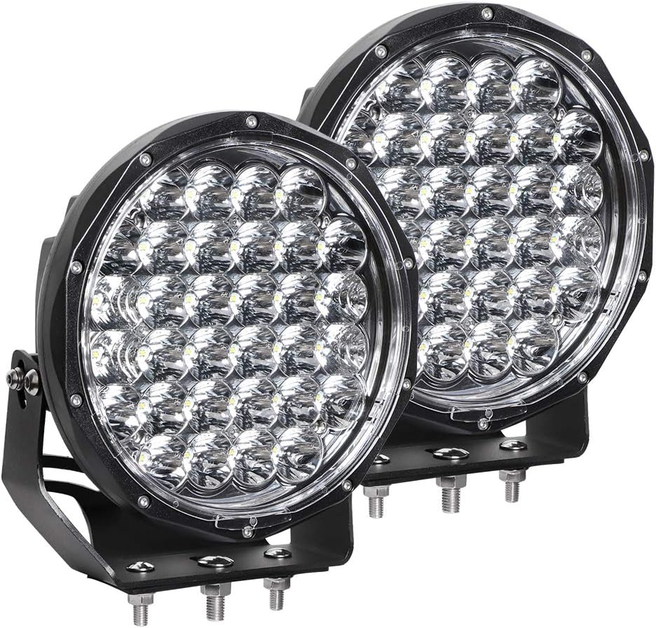 EXZEIT 9 Inch LED Round Driving Lights, 128W 20480 Lumens Offroad Fog Lights for Jeep Wrangler Trucks Toyota Pickup GMC SUV Ford