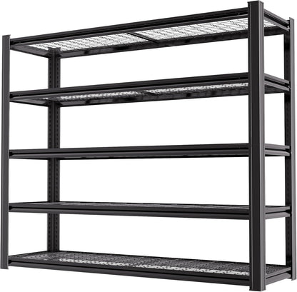 62" W x 24" D x 84" H Garage Shelving Heavy Duty Metal Shelving 3500LBS Storage Shelves Adjustable Metal Shelves for Storage Industrial Garage Shelves for Warehouse Basement