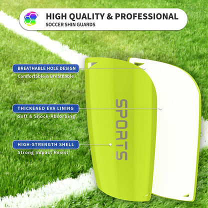 Kids Youth Soccer Shin Guards with Sleeves, Slip in Shinguards Soccer Shin Pads for 3-15 Years Old Boys Girls Child Teens