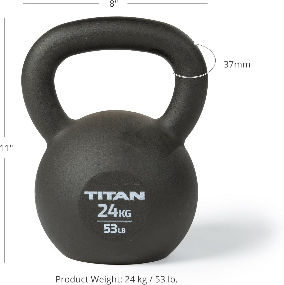 Titan Fitness Cast Iron Kettlebell, Single Piece Casting, KG and LB Markings, Full Body Workout