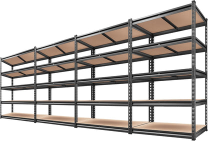 REIBII 2000LBS Garage Shelving Heavy Duty 72''H Storage Shelves 5 Tier Heavy Duty Shelving, Adjustable Metal Shelves for Basement Pantry 35.5" W x72 H x 15.8" D, 4 Pack