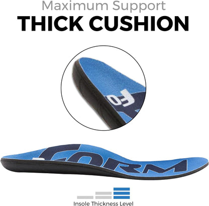 Maximum Support Plantar Fasciitis Insoles – Custom Form-Fitting Insoles Shoe Inserts for Plantar Fasciitis Women and Men – Shock Absorption - Flat Feet Inserts for All Day Walking & Standing