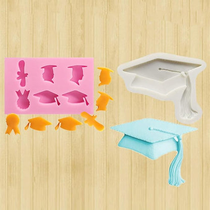 Graduation Cap Fondant Cake Decorating Silicone Mold Pastry Chocolate Candy Ice Cream Mold Baking Tool Silicone Baking Molds For Oven Cakes Shapes