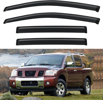 Window Visors Rain Guards Shield for 2004-2016 Nissan Armada, Out-Channel Window Vent Wind Deflectors Visors Shades for 04-16 Armada