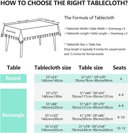Rectangle Tablecloth Pastoral Style, Waterproof & Stain Resistant Table Cloth Wrinkle Free Table Cover for Dining/Kitchen/Patio, Washable Indoor & Outdoor Use, 55"X120" Blue