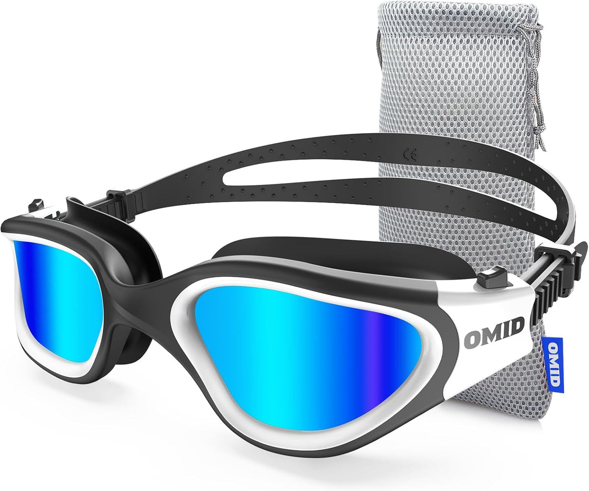 OMID Swim Goggles, P2 Polarized Swimming Goggles for Men Anti-fog Goggles Swimming for Adult Women