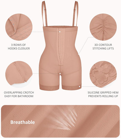 FeelinGirl Faja Body Shaper Tummy Control Shapewear for Women Butt Lifter Post Surgery Fajas Postparto Para Mujer