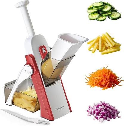 SupMaKin Safe Mandoline Slicer for Kitchen, Vegetable Food Potato Chip Slicer Maual Adjustable Thickness, Chopping Artifact Fast Veggie Salad Chopper Cook Meal Prep