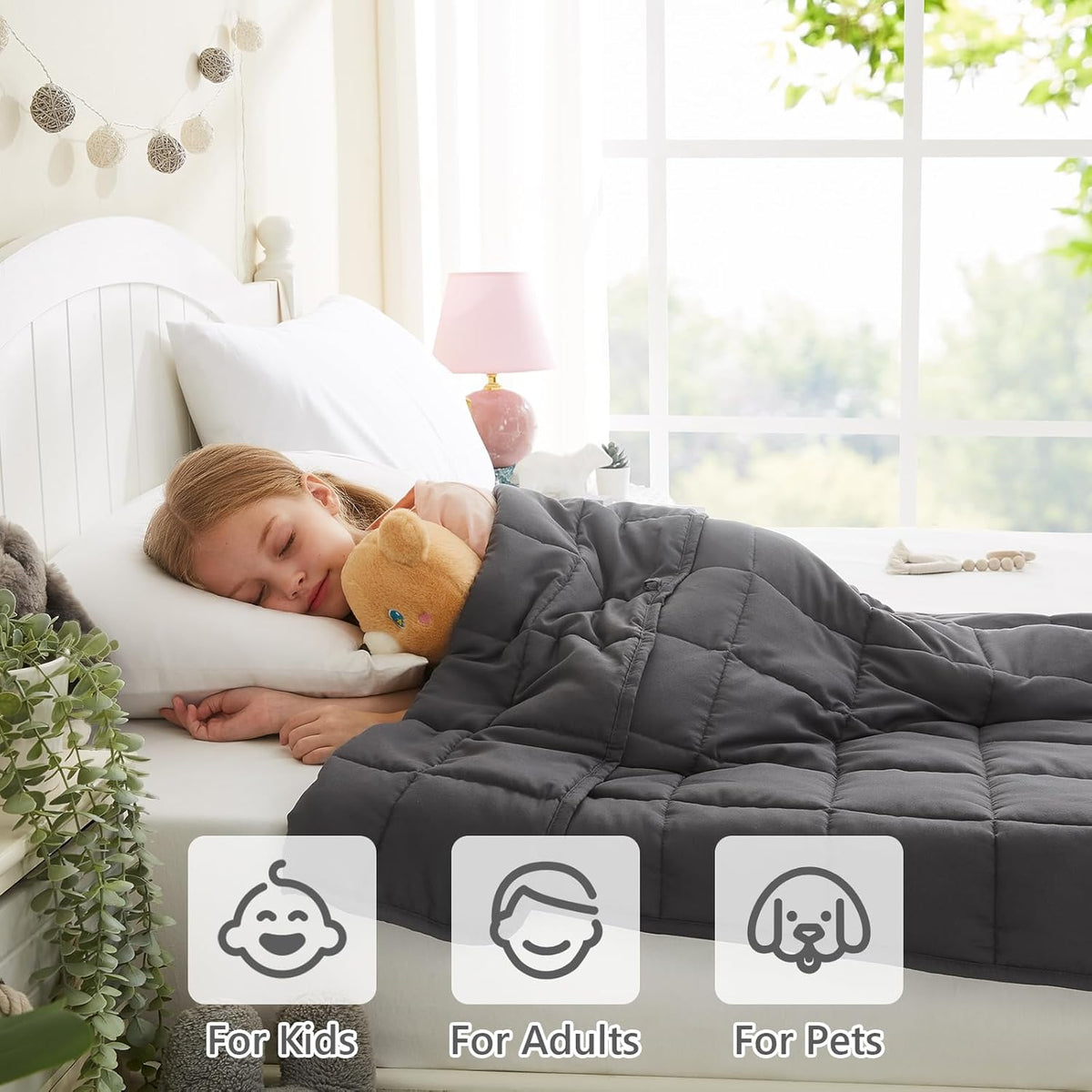 L'AGRATY Weighted Blanket - 36"x48" 3lbs Weighted Blanket Microfiber Material with Glass Beads Small Blanket for All-Season Summer Fall Winter Soft Thick Blanket