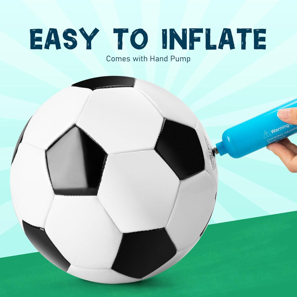 Soccer Ball Size 3/4/5 with Pump & Bag - Pack of 1, 2 or 3 - Official Size & Weight - Classic Black & White - Indoor Outdoor Use - Durable & Long-Lasting - Ideal Gift for Toddler, Kids, Youth & Adults