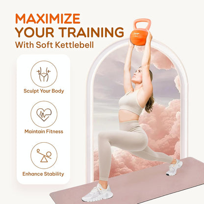 Yes4All Soft Kettlebell, PVC Kettlebells Exercise Weights & Color-Coded Strength Training Kettlebells with 4 Options (5,10,15,20lb), Gentle Hand Weights for Women at Home