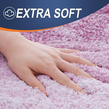OLANLY Bathroom Runner Rugs Mat 59x17, Extra Soft Absorbent Microfiber Bath Rugs, Rubber Backing, Quick Dry, Long Bath Mats for Bathroom, Tub and Shower, Home Decor Accessories, Pinkish-Purple