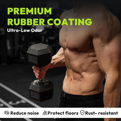 Hex Dumbbell Set 2.5-400 lb, Rubber Encased Exercise & Fitness Dumbbells, Weights Dumbbells Set of 2, Hand Weight for Strength Training