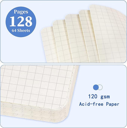 Graph Grid Paper Notebook/Journal - Classic Journal/Notebook with Ribbon