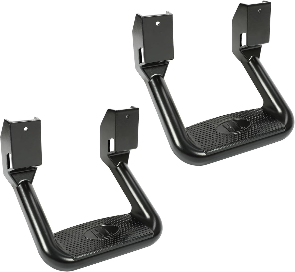KUAFU Universal Side Step Compatible with 1967-2020 Chevrolet Toyota Ford Dodge Jeep GMC Nissan Mazda Aluminum 2 Pcs Side Step for Pickups & Trucks Black